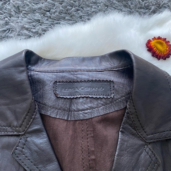 Luisa Cerano Genuine Leather Jacket - Picture 3 of 10